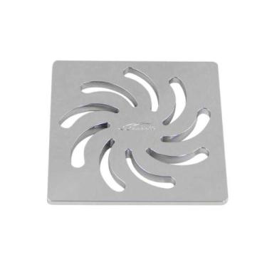 Imagem de Grelha Abs Quadrada Vortice Cromada - 9,5 X 9,5cm - Amanco - AMANCO BR