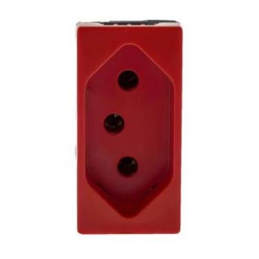 Imagem de Tomada 2p t 10a 250v b.automatica 1m vermelha 615039vm pial plus + - L