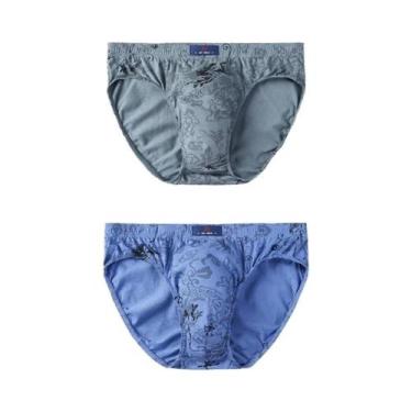 Imagem de Cuecas Boxer Masculinas plus Size De Algodão Estampadas (2 Peças) - Ab