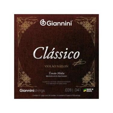 Imagem de Encordoamento Para Violão Nylon Média Série Clássico