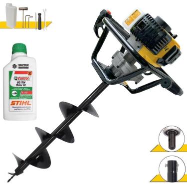 Imagem de Perfurador de Solo PSL517 à Gasolina 51,7CC 1,8HP com Broca 80x20CM Amarelo Lynus