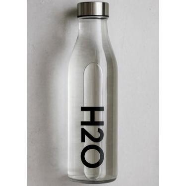 Imagem de Garrafa de Vidro 750ml H2O  Design Minimalista - Hauskraft, Prata