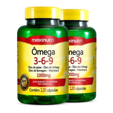 Imagem de Kit 2 Ômega 3-6-9 1000mg Maxinutri 120 Cápsulas