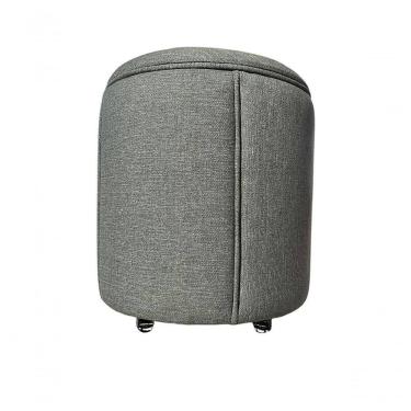 Imagem de Puff Redondo Baú Não é Segredo Debrum Linho Cinza Vazado 54x60 Ns0609