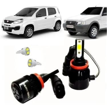 Imagem de Lâmpadas Super Led 8000k Farol Baixo E Alto H4 Fiat Uno Todos 8000K - 