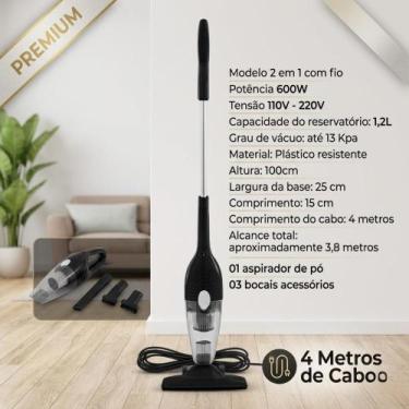 Imagem de Aspirador de Pó Elétrico 2 em 1 Vertical e Portátil Startools 600W Alt