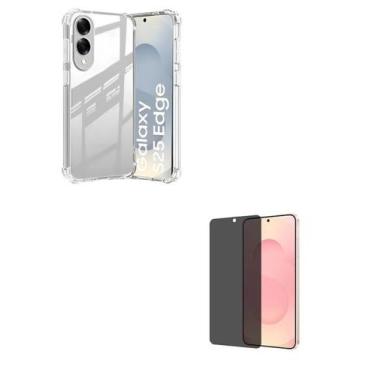 Imagem de Película 3D de Vidro Privacidade + Capa Silicone TPU Para Galaxy S25 E