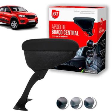 Imagem de Apoio de Braço Kwid Ano 2017 Até 2023 C/ Porta Objeto - Nat, Preto C/ 