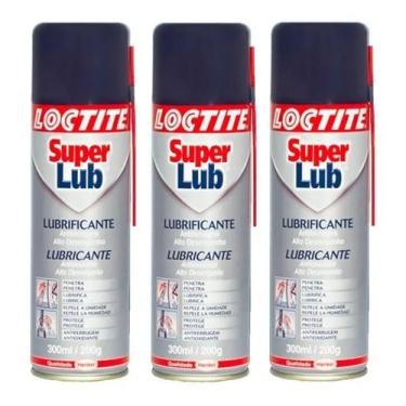 Imagem de Kit 3 lubrificante óleo desengripante spray 300ml super lub loctite