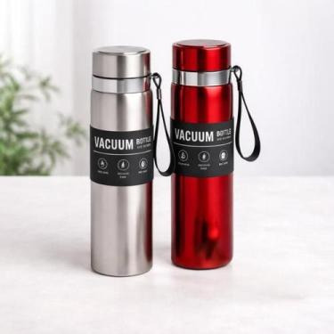 Imagem de Garrafa Térmica Inox 1 Litro Squeeze Vedação para Água Gelada e Quente