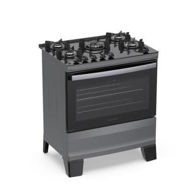 Imagem de Fogão 5 Bocas Atlas Agile Up Com Mesa De Vidro A Gás Bivolt Titanium