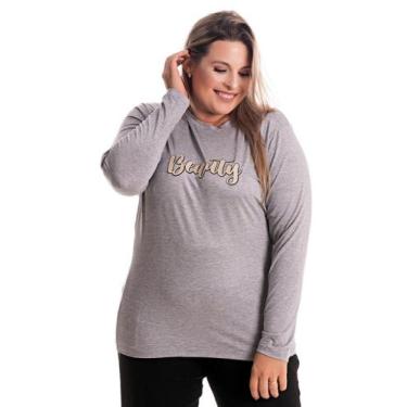 Imagem de Blusa Feminina Manga Longa em Malha Visco com Aplique "Beauty" - Seren