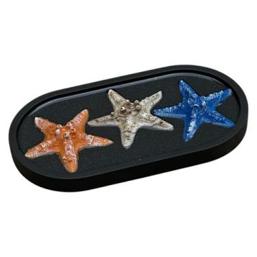 Imagem de Enfeite Mesa Quadro Estrela Concha Mar Pousada Praia Preto - M3 Decora