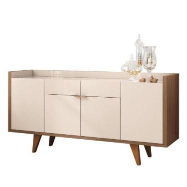 Imagem de Balcão Aparador Buffet 4 Portas Sinfonia H01 Castanho/Off - Mpozenato,