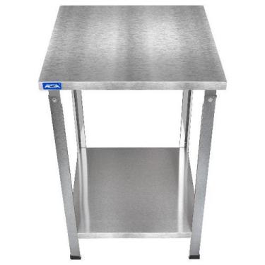 Imagem de Bancada Mesa Inox Industrial Paneleiro Liso 90x60x60 - AISA