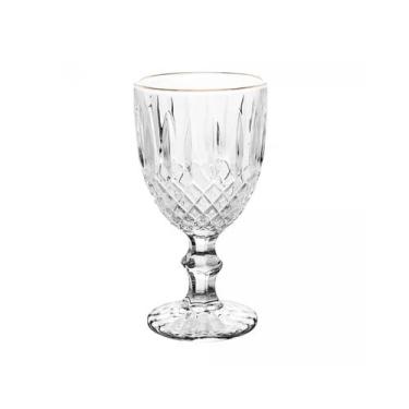 Imagem de Taça de Água De Vidro Com Fio Dourado Greek Wollf 320Ml - Wolff
