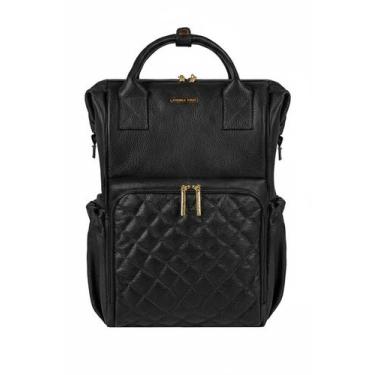 Imagem de Mochila maternidade multifuncional de couro liso Vitta - - Andrea Vinc