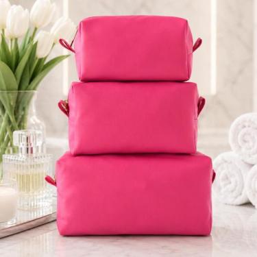 Imagem de Kit Necessaire 3 Peças Feminina Luxo Organizador com Zíper - Genérico,