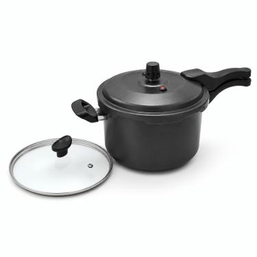 Imagem de Panela de Pressão 2 em 1 Alumínio com Revestimento Antiaderente 4,5L Fechamento Externo Dona Chefa 22,5CM