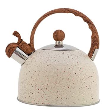 Imagem de LOVIVER Chaleira de aço inoxidável com apito para chá, chaleira de água de grau alimentício com tampa de bico, apito alto para indução a gás, utensílios de cozinha