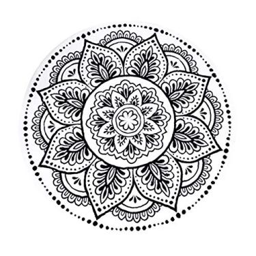 Imagem de Tapetes redondos macios, estilo boêmio, antiderrapante, lavável para sala de estar, quarto, sala de jantar, quarto das crianças, manto, flor, 120 cm