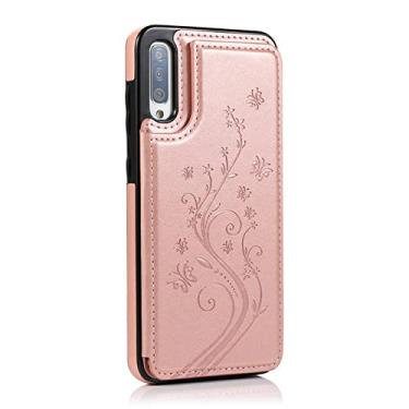 Imagem de Capa para celular estilo carteira de cartão da moda para A32 A52 A72 Capa para Samsung Galaxy S21 S20 FE Ultra S10 S9 S8 Plus A12 A42 A51 A71 A21S A50 A70, Ouro rosa, Para Galaxy S10