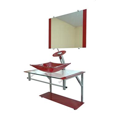 Imagem de Gabinete Vinho 60cm de Vidro Para Banheiro - CQ39 - Dahora