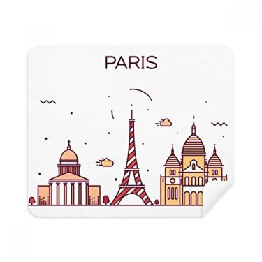 Imagem de Pano de limpeza de tela Paris French Flat Landmark Pattern Cleaner, 2 peças, tecido de camurça