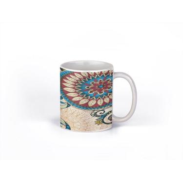 Imagem de Caneca ECF Mandalas Branca Porcelana 325ml
