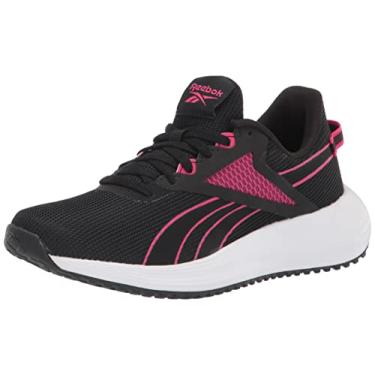 Imagem de Reebok Tênis de corrida feminino Lite Plus 3.0, Preto/Rosa/Branco, 6