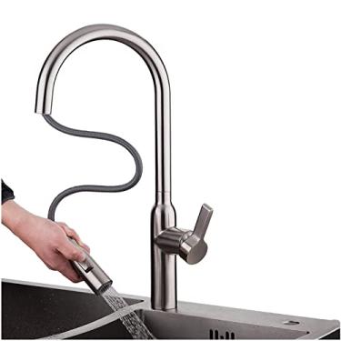 Imagem de Torneiras de cozinha torneira de água de aço inoxidável torneira misturadora de cozinha flexível torneiras de cozinha deck montado do anheiro, y4003,1,China