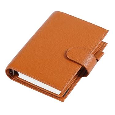 Imagem de Planejador de Anel de Tamanho Pessoal Padrão de Seixos Caderno Caixa de Armazenamento Diário de Esboço de Viagem, Seixos Laranja Queimado