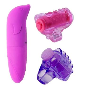 Imagem de Kit Vibrador Feminino + Capa de Lingua + Dedeira Vibratória