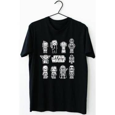 Imagem de Camiseta Star Wars Luke Skywalker Yoda Darth Vader Jedi 100% Algodão -