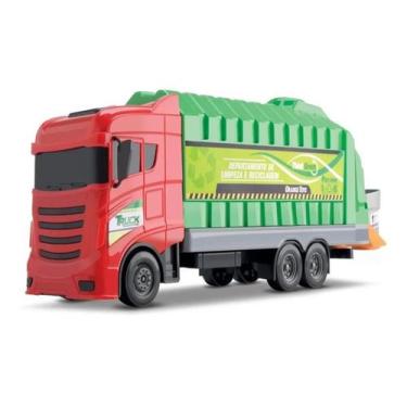 Imagem de Caminhão Coletor De Lixo Garbage Truck De Brinquedo Miniatura Infantil