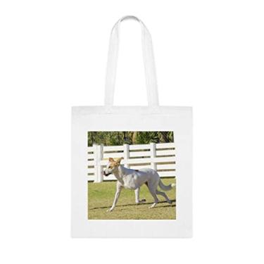 Imagem de Sacola para cachorro canaã, presente para cachorro canaã, aniversário de cachorro canaã bolsa de ombro para cachorro canaã, bolsa reutilizável para cachorro canaã, Branco