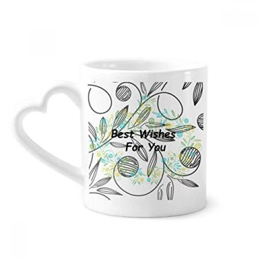 Imagem de Flores frescas desenho Best Wish caneca café cerâmica copo de coração de vidro