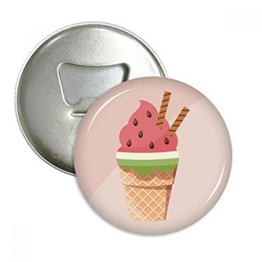 Imagem de Biscuits Watermelon Cones Abridor de garrafas de sorvete, ímã de geladeira, emblema multifuncional
