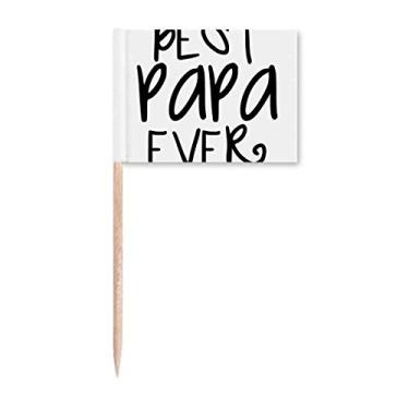 Imagem de Bless Father Best Papa Ever Words Bandeira de palito de dente Marcador Topper Decoração de festa