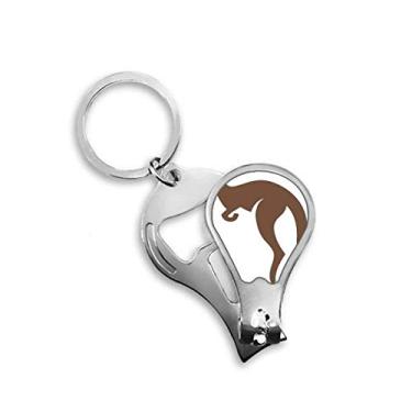 Imagem de Abridor de cortador de unhas com contorno marrom estilo canguru Austrália Sabor Chaveiro Tesoura