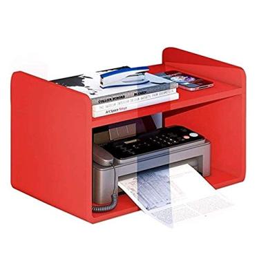 Imagem de KIZQYN Suporte de impressora Rack de impressão Estante de arquivo Rack de acabamento Rack de armazenamento de escritório Rack de cópia Organizador de rack de mesa móvel para impressora de mesa doméstica (Cor: Rojo, Tamanho: Pequeno)
