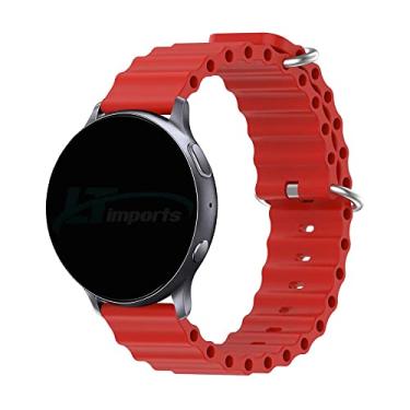 Imagem de Pulseira 20mm Ondas compativel com Samsung Galaxy Watch Active 2 44mm e Active 40mm - Galaxy Watch 3 41mm - Galaxy Watch 42mm - Amazfit Bip - Amazfit GTS - Marca LTIMPORTS (Vermelho)