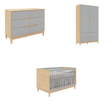 Imagem de Jogo de Quarto carvalho com cinza tomi - Quater