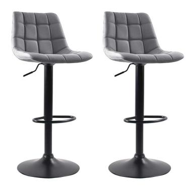 Imagem de Conjunto com 2 Banquetas Giratórias Kinney Cinza