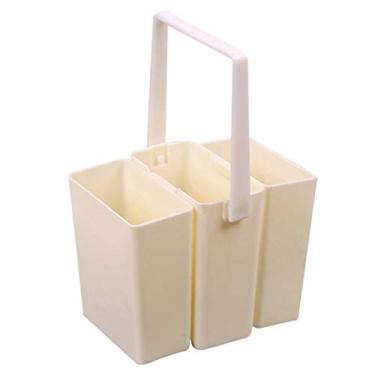 Imagem de Artibetter Balde de Lavagem de Pincéis Plástico Triplo Removível para Caneta Barril Quadrado Aquarela Recipiente de Armazenamento para Desenho de Pintura a Óleo