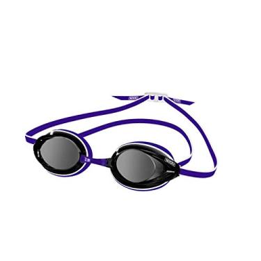 Imagem de Óculos de Natação, Speedo, Champ, Hidrodinâmico com Proteção UV e Antifog, Narizeira Ajustável, Vedação P, Azul/Preto