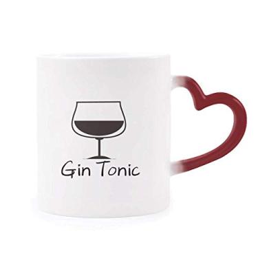 Imagem de Contorno de Gin Tonic Coquetel Sensível ao Calor Caneca de Grés Mudança de Cor Vermelha