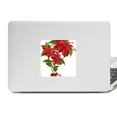 Imagem de Buquê de poinsétia de flores de Natal decalque vermelho vinil paster laptop adesivo decoração PC
