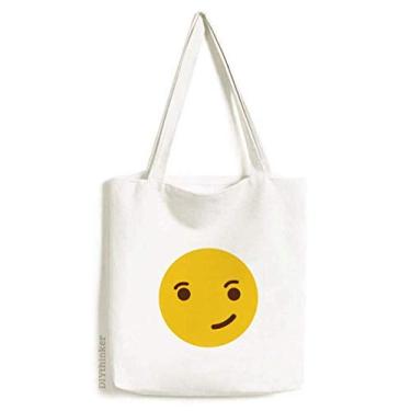 Imagem de Cool Confident Cute Online Face Cartoon Tote Canvas Bag Shopping Satchel Casual Bolsa