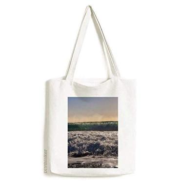 Imagem de Bolsa de lona Sunshine Ocean Water Wave Science Nature Picture Sacola de compras casual
